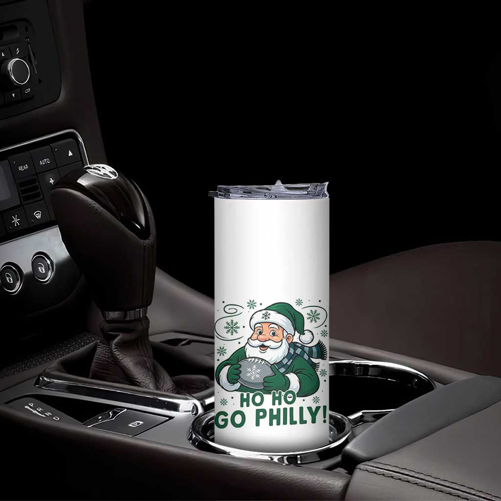 Funny Green Santa Ho Ho Go Philly Skinny Tumbler Retro Nostalgic Philadelphia Pride Christmas Gift TS02 Print Your Wear