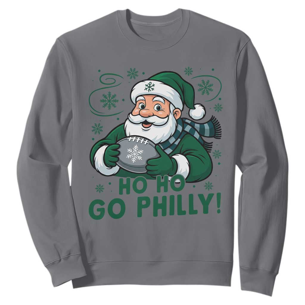 Funny Green Santa Ho Ho Go Philly Sweatshirt Retro Nostalgic Philadelphia Pride Christmas Gift TS02 Charcoal Print Your Wear