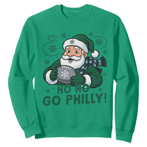 Funny Green Santa Ho Ho Go Philly Sweatshirt Retro Nostalgic Philadelphia Pride Christmas Gift TS02 Irish Green Print Your Wear