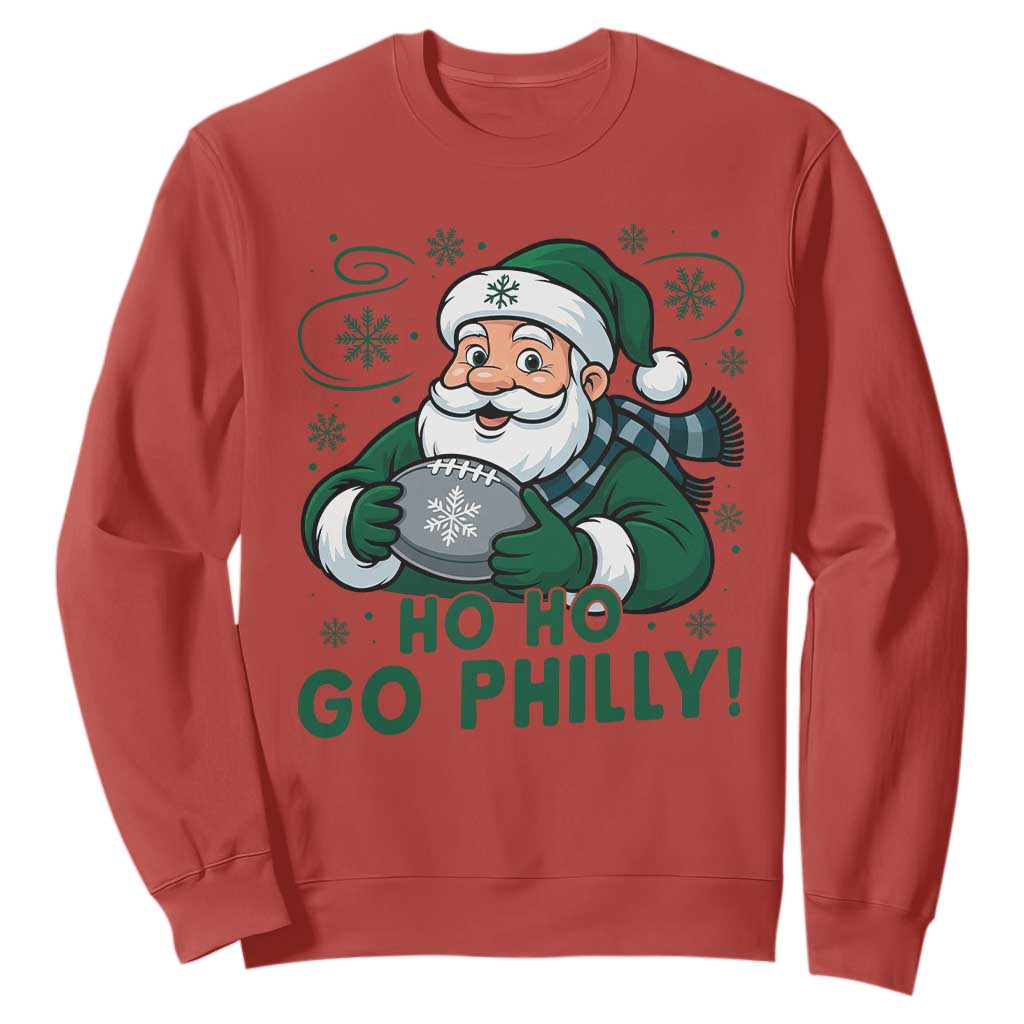 Funny Green Santa Ho Ho Go Philly Sweatshirt Retro Nostalgic Philadelphia Pride Christmas Gift TS02 Red Print Your Wear