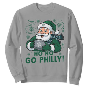 Funny Green Santa Ho Ho Go Philly Sweatshirt Retro Nostalgic Philadelphia Pride Christmas Gift TS02 Sport Gray Print Your Wear