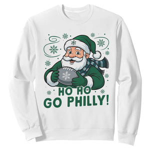 Funny Green Santa Ho Ho Go Philly Sweatshirt Retro Nostalgic Philadelphia Pride Christmas Gift TS02 White Print Your Wear