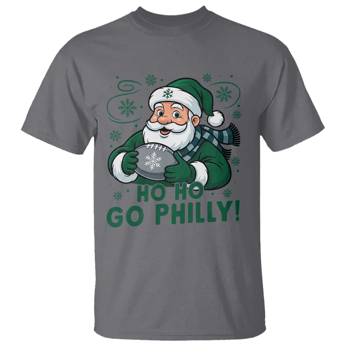 Funny Green Santa Ho Ho Go Philly T Shirt Retro Nostalgic Philadelphia Pride Christmas Gift TS02 Charcoal Print Your Wear