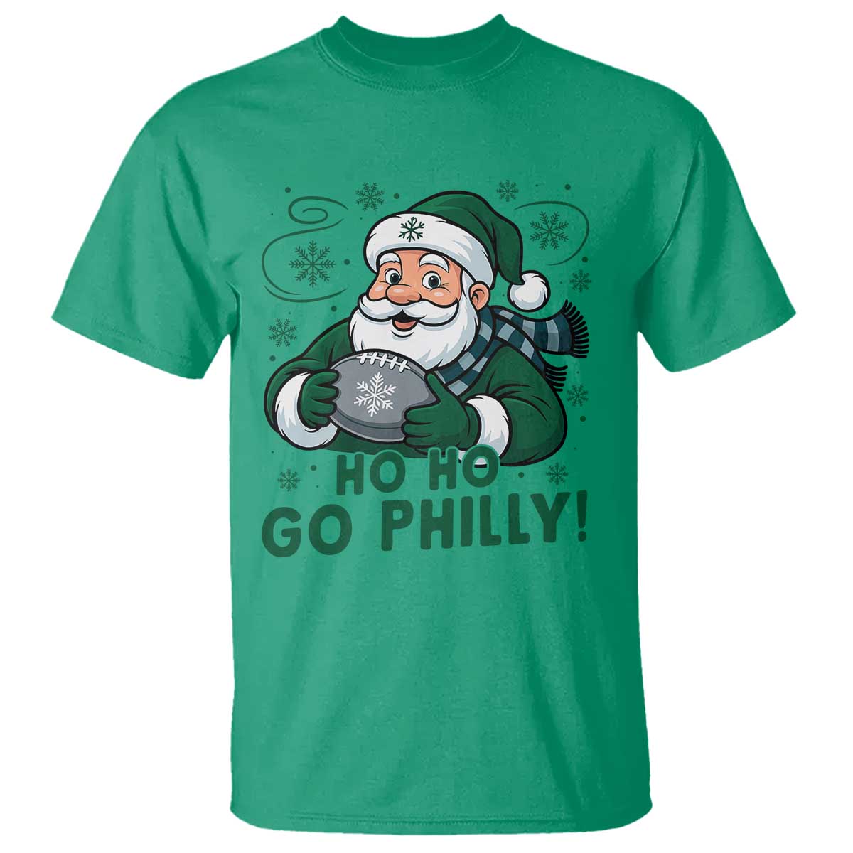 Funny Green Santa Ho Ho Go Philly T Shirt Retro Nostalgic Philadelphia Pride Christmas Gift TS02 Irish Green Print Your Wear