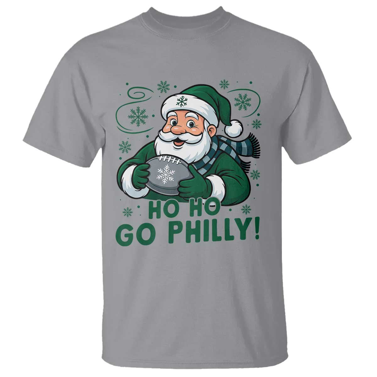 Funny Green Santa Ho Ho Go Philly T Shirt Retro Nostalgic Philadelphia Pride Christmas Gift TS02 Sport Gray Print Your Wear