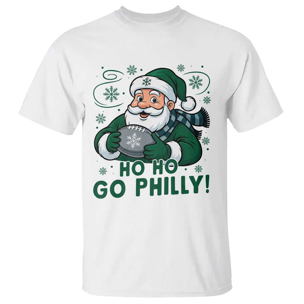 Funny Green Santa Ho Ho Go Philly T Shirt Retro Nostalgic Philadelphia Pride Christmas Gift TS02 White Print Your Wear