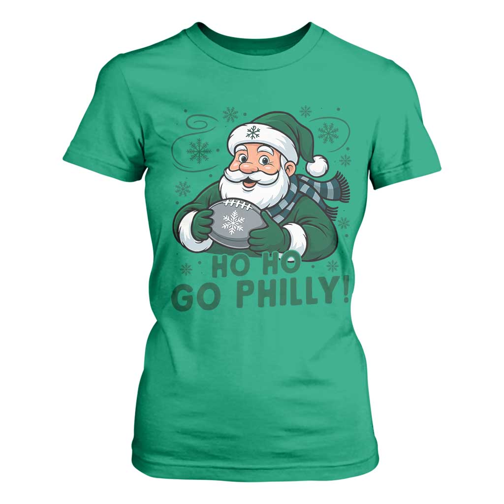 Funny Green Santa Ho Ho Go Philly T Shirt For Women Retro Nostalgic Philadelphia Pride Christmas Gift TS02 Irish Green Print Your Wear