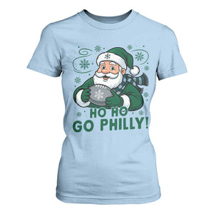 Funny Green Santa Ho Ho Go Philly T Shirt For Women Retro Nostalgic Philadelphia Pride Christmas Gift TS02 Light Blue Print Your Wear