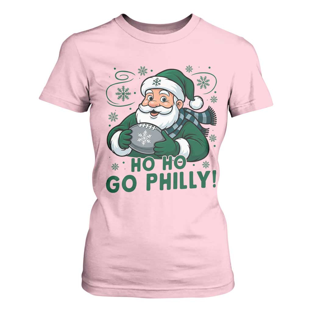 Funny Green Santa Ho Ho Go Philly T Shirt For Women Retro Nostalgic Philadelphia Pride Christmas Gift TS02 Light Pink Print Your Wear