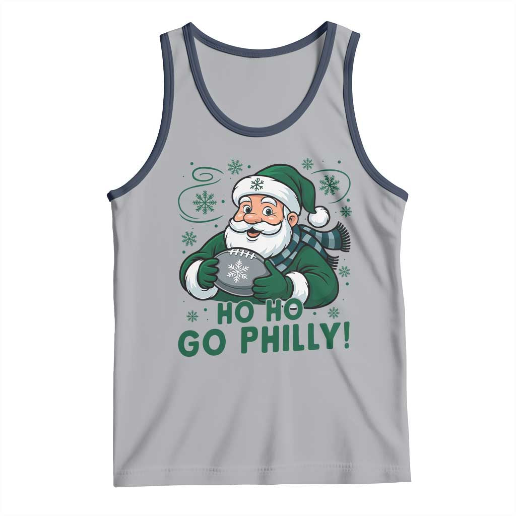 Funny Green Santa Ho Ho Go Philly Tank Top Retro Nostalgic Philadelphia Pride Christmas Gift TS02 Athletic Heather Navy Print Your Wear