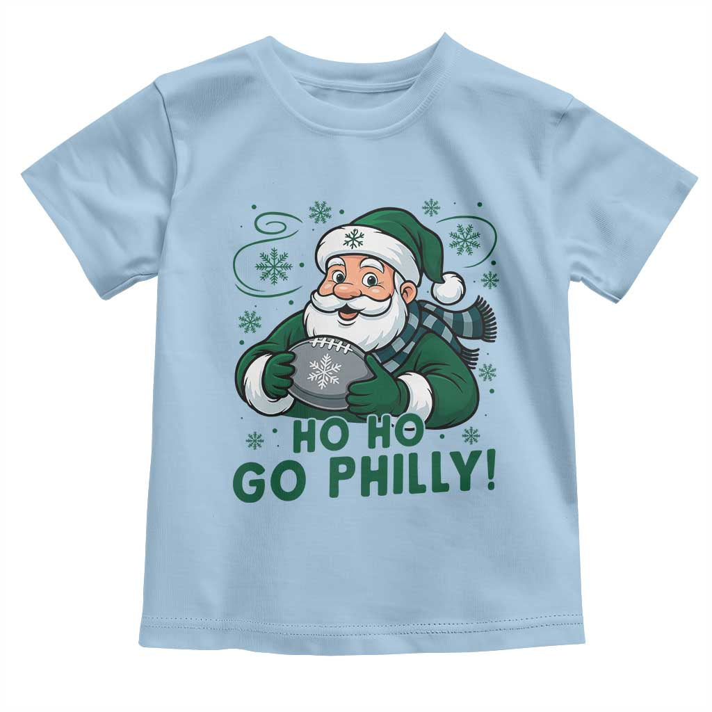 Funny Green Santa Ho Ho Go Philly Toddler T Shirt Retro Nostalgic Philadelphia Pride Christmas Gift TS02 Light Blue Print Your Wear