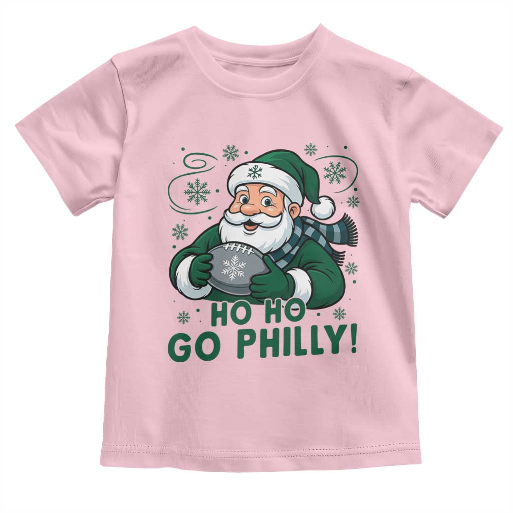Funny Green Santa Ho Ho Go Philly Toddler T Shirt Retro Nostalgic Philadelphia Pride Christmas Gift TS02 Light Pink Print Your Wear