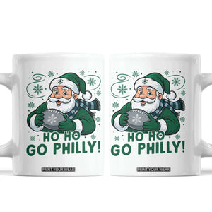 Funny Green Santa Ho Ho Go Philly Coffee Mug Retro Nostalgic Philadelphia Pride Christmas Gift TS02 White Print Your Wear