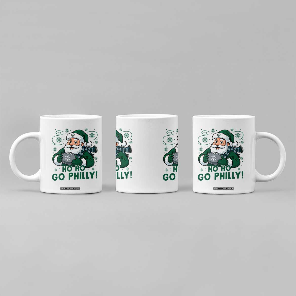 Funny Green Santa Ho Ho Go Philly Coffee Mug Retro Nostalgic Philadelphia Pride Christmas Gift TS02 Print Your Wear
