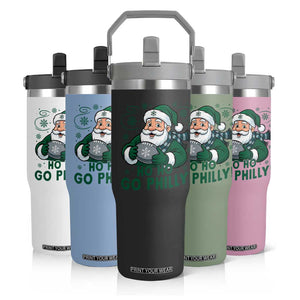Funny Green Santa Ho Ho Go Philly Flip Straw Tumbler Retro Nostalgic Philadelphia Pride Christmas Gift TS02 Print Your Wear