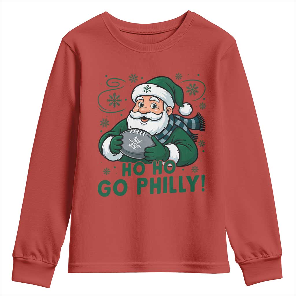 Funny Green Santa Ho Ho Go Philly Youth Sweatshirt Retro Nostalgic Philadelphia Pride Christmas Gift TS02 Red Print Your Wear