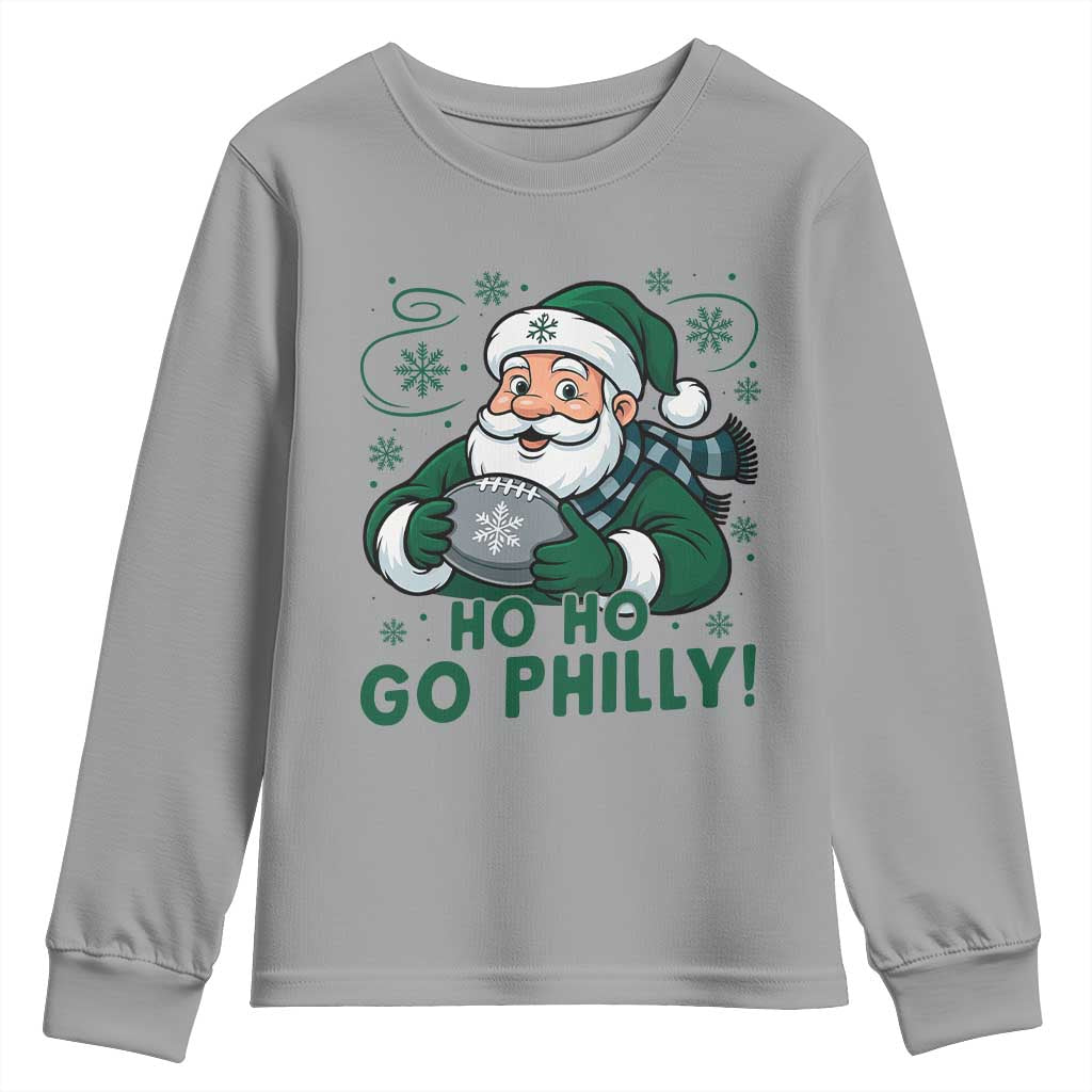 Funny Green Santa Ho Ho Go Philly Youth Sweatshirt Retro Nostalgic Philadelphia Pride Christmas Gift TS02 Sport Gray Print Your Wear