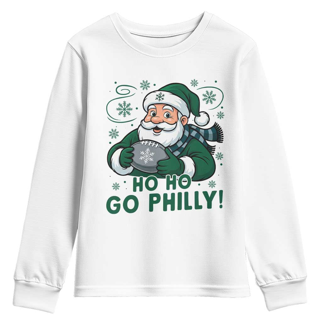 Funny Green Santa Ho Ho Go Philly Youth Sweatshirt Retro Nostalgic Philadelphia Pride Christmas Gift TS02 White Print Your Wear
