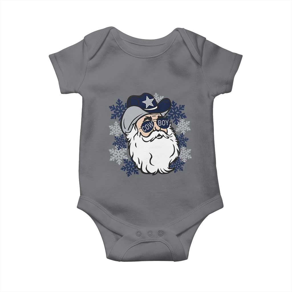 Western Cowboy Santa Christmas Baby Onesie Cool Retro Nostalgic Xmas Gift TS02 Charcoal Print Your Wear