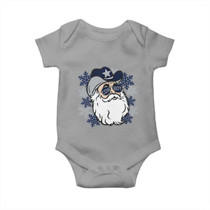 Western Cowboy Santa Christmas Baby Onesie Cool Retro Nostalgic Xmas Gift TS02 Sport Gray Print Your Wear