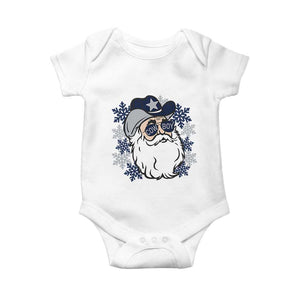 Western Cowboy Santa Christmas Baby Onesie Cool Retro Nostalgic Xmas Gift TS02 White Print Your Wear
