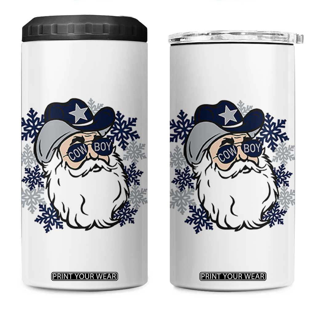 Western Cowboy Santa Christmas 4 in 1 Can Cooler Tumbler Cool Retro Nostalgic Xmas Gift TS02 One Size: 16 oz White Print Your Wear