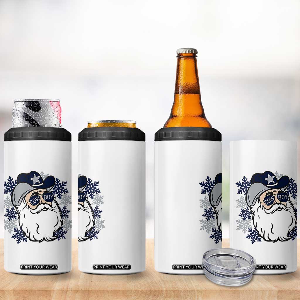 Western Cowboy Santa Christmas 4 in 1 Can Cooler Tumbler Cool Retro Nostalgic Xmas Gift TS02 Print Your Wear