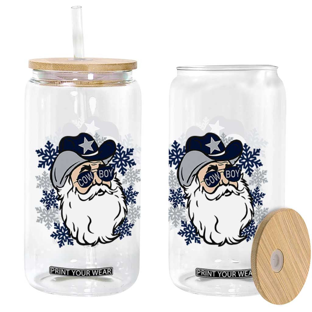 Western Cowboy Santa Christmas Glass Can Cool Retro Nostalgic Xmas Gift TS02 Print Your Wear