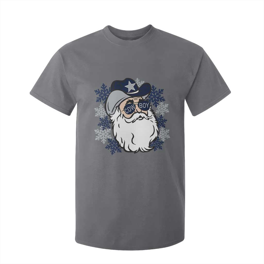Western Cowboy Santa Christmas T Shirt For Kid Cool Retro Nostalgic Xmas Gift TS02 Charcoal Print Your Wear