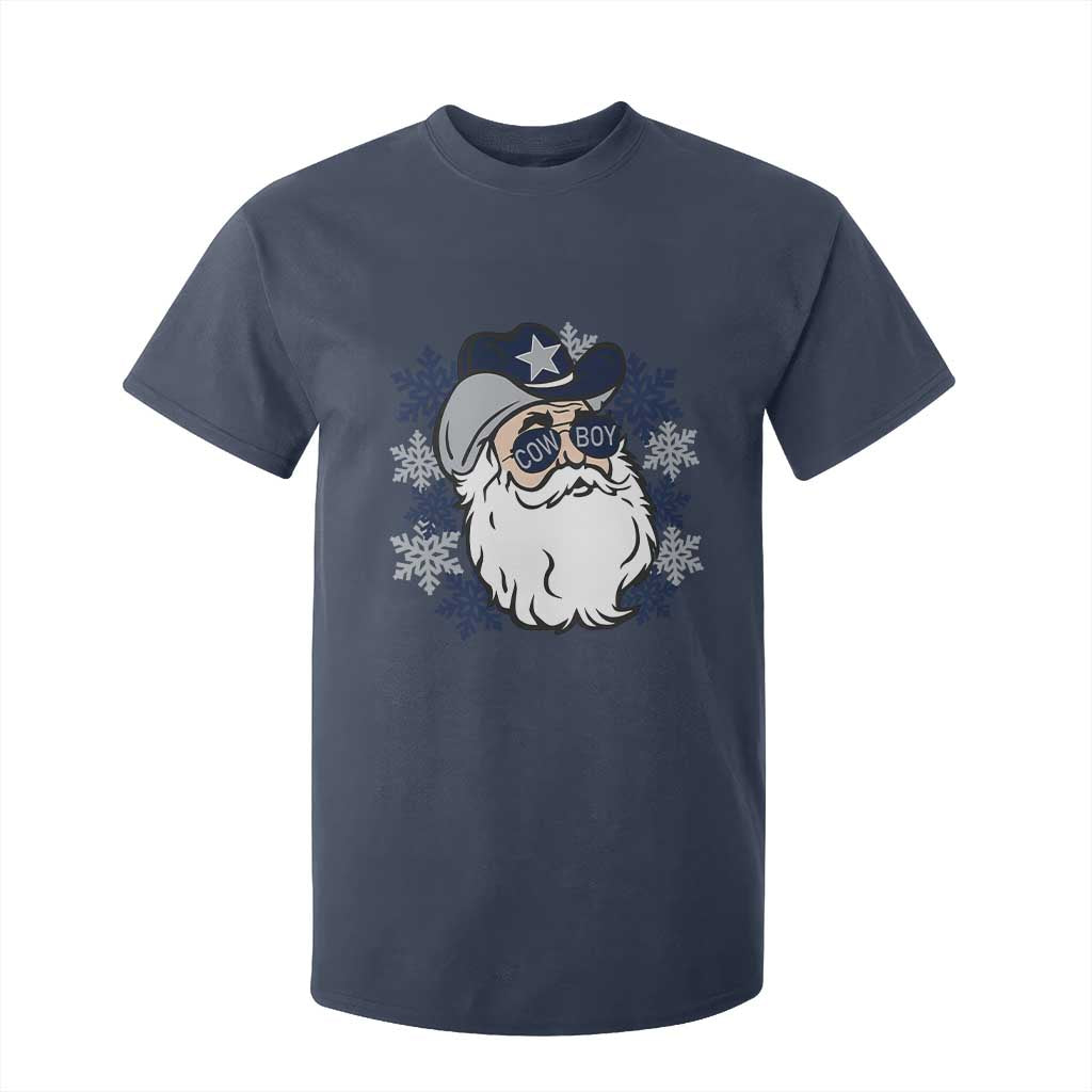 Western Cowboy Santa Christmas T Shirt For Kid Cool Retro Nostalgic Xmas Gift TS02 Navy Print Your Wear