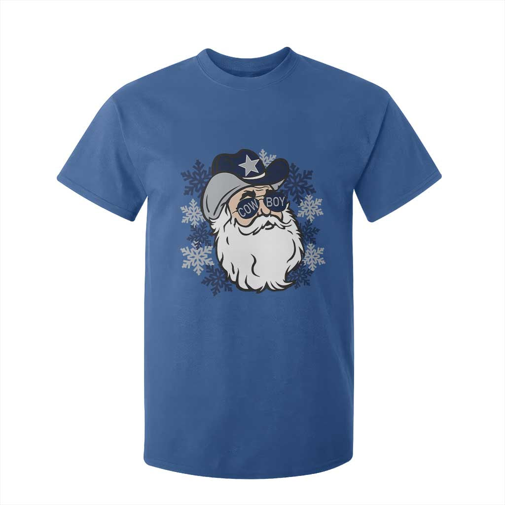 Western Cowboy Santa Christmas T Shirt For Kid Cool Retro Nostalgic Xmas Gift TS02 Royal Blue Print Your Wear