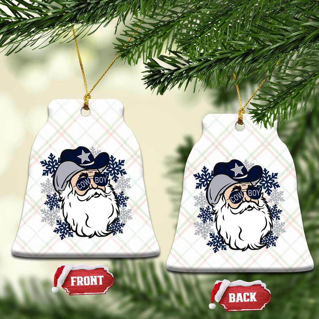 Western Cowboy Santa Christmas Ceramic Ornament Cool Retro Nostalgic Xmas Gift TS02 Print Your Wear