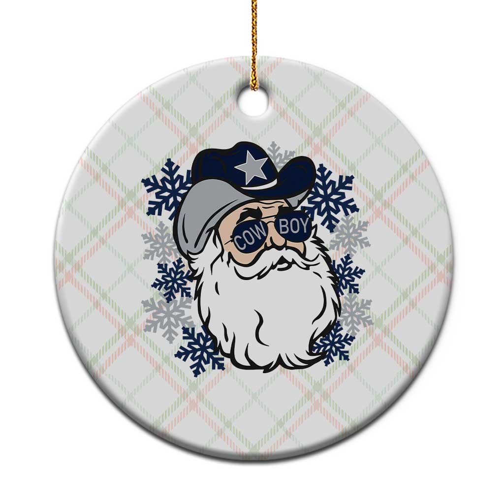 Western Cowboy Santa Christmas Ceramic Ornament Cool Retro Nostalgic Xmas Gift TS02 1pc Christmas Plaid Print Your Wear