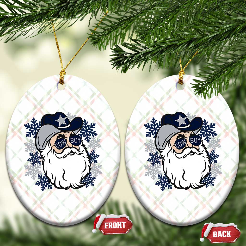 Western Cowboy Santa Christmas Ceramic Ornament Cool Retro Nostalgic Xmas Gift TS02 Print Your Wear