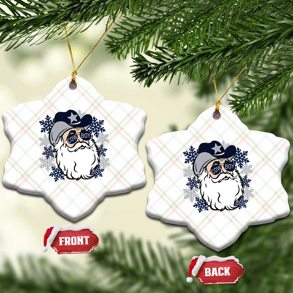 Western Cowboy Santa Christmas Ceramic Ornament Cool Retro Nostalgic Xmas Gift TS02 Print Your Wear