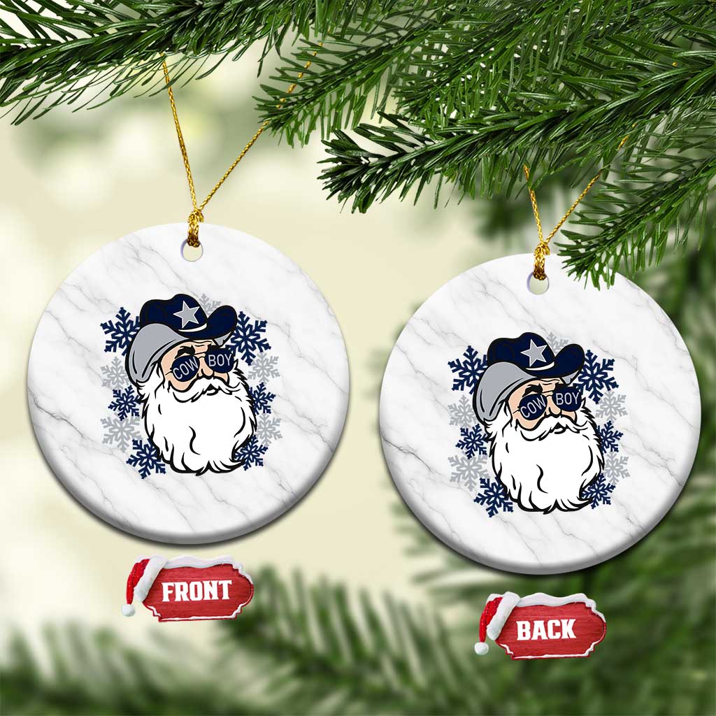Western Cowboy Santa Christmas Ceramic Ornament Cool Retro Nostalgic Xmas Gift TS02 1pc White Marble Print Your Wear
