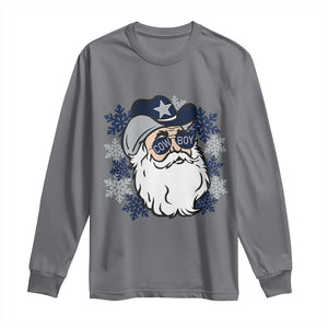 Western Cowboy Santa Christmas Long Sleeve Shirt Cool Retro Nostalgic Xmas Gift TS02 Charcoal Print Your Wear