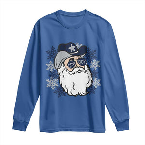 Western Cowboy Santa Christmas Long Sleeve Shirt Cool Retro Nostalgic Xmas Gift TS02 Royal Blue Print Your Wear