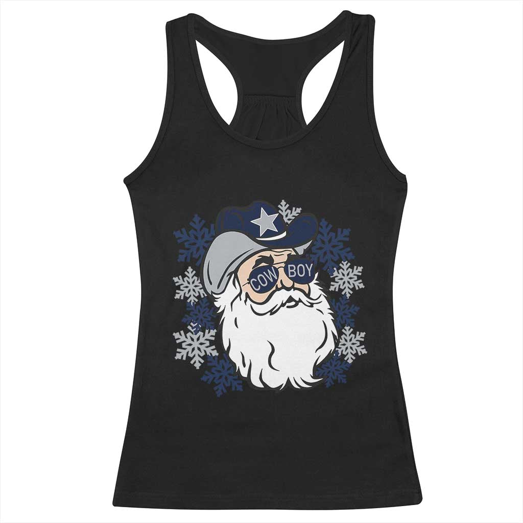 Western Cowboy Santa Christmas Racerback Tank Top Cool Retro Nostalgic Xmas Gift TS02 Black Print Your Wear