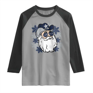 Western Cowboy Santa Christmas Raglan Shirt Cool Retro Nostalgic Xmas Gift TS02 Sport Gray Black Print Your Wear