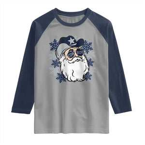 Western Cowboy Santa Christmas Raglan Shirt Cool Retro Nostalgic Xmas Gift TS02 Sport Gray Navy Print Your Wear