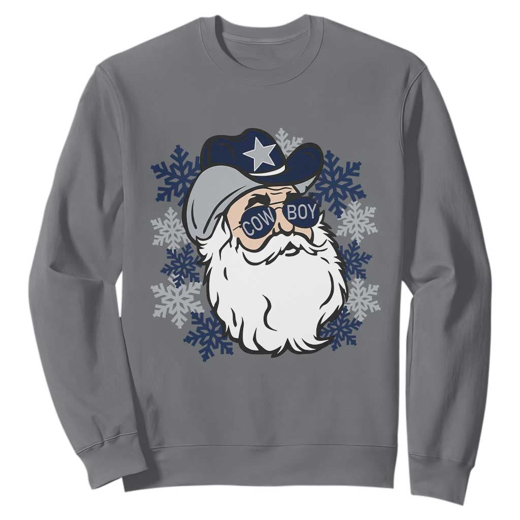 Western Cowboy Santa Christmas Sweatshirt Cool Retro Nostalgic Xmas Gift TS02 Charcoal Print Your Wear