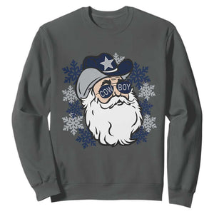 Western Cowboy Santa Christmas Sweatshirt Cool Retro Nostalgic Xmas Gift TS02 Dark Heather Print Your Wear