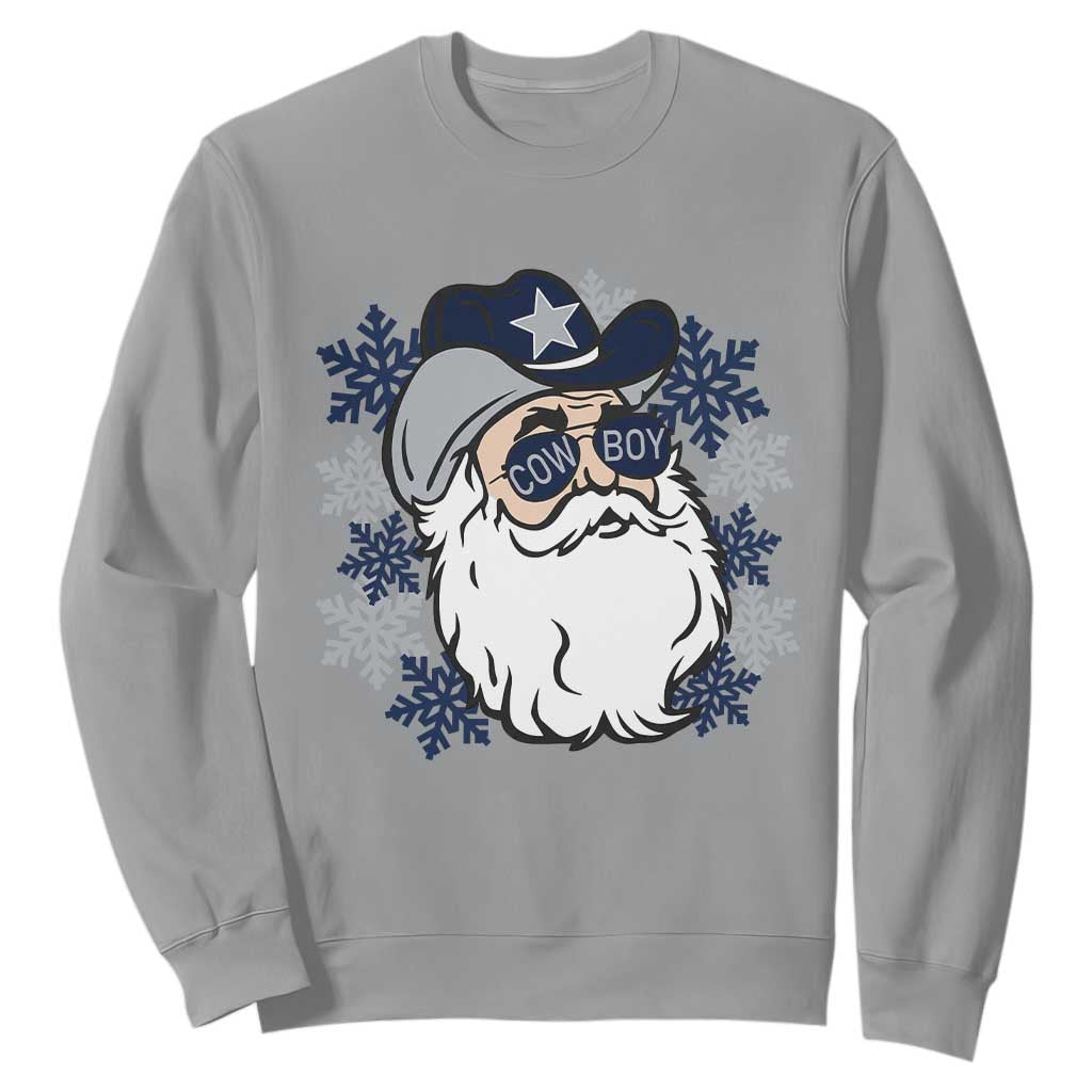 Western Cowboy Santa Christmas Sweatshirt Cool Retro Nostalgic Xmas Gift TS02 Sport Gray Print Your Wear