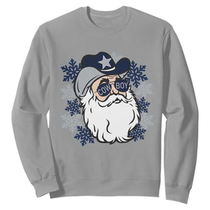 Western Cowboy Santa Christmas Sweatshirt Cool Retro Nostalgic Xmas Gift TS02 Sport Gray Print Your Wear