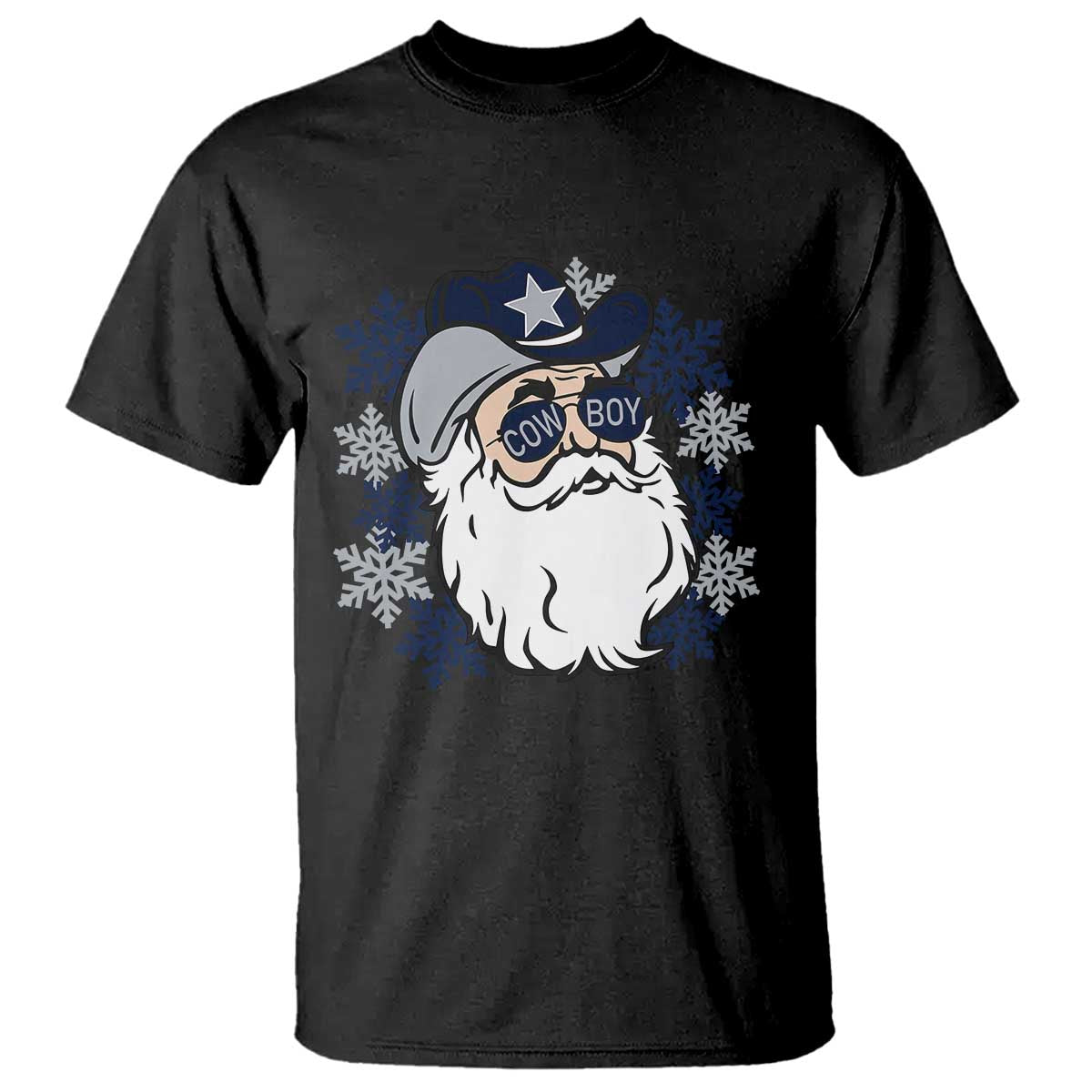 Western Cowboy Santa Christmas T Shirt Cool Retro Nostalgic Xmas Gift TS02 Black Print Your Wear