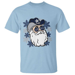 Western Cowboy Santa Christmas T Shirt Cool Retro Nostalgic Xmas Gift TS02 Light Blue Print Your Wear