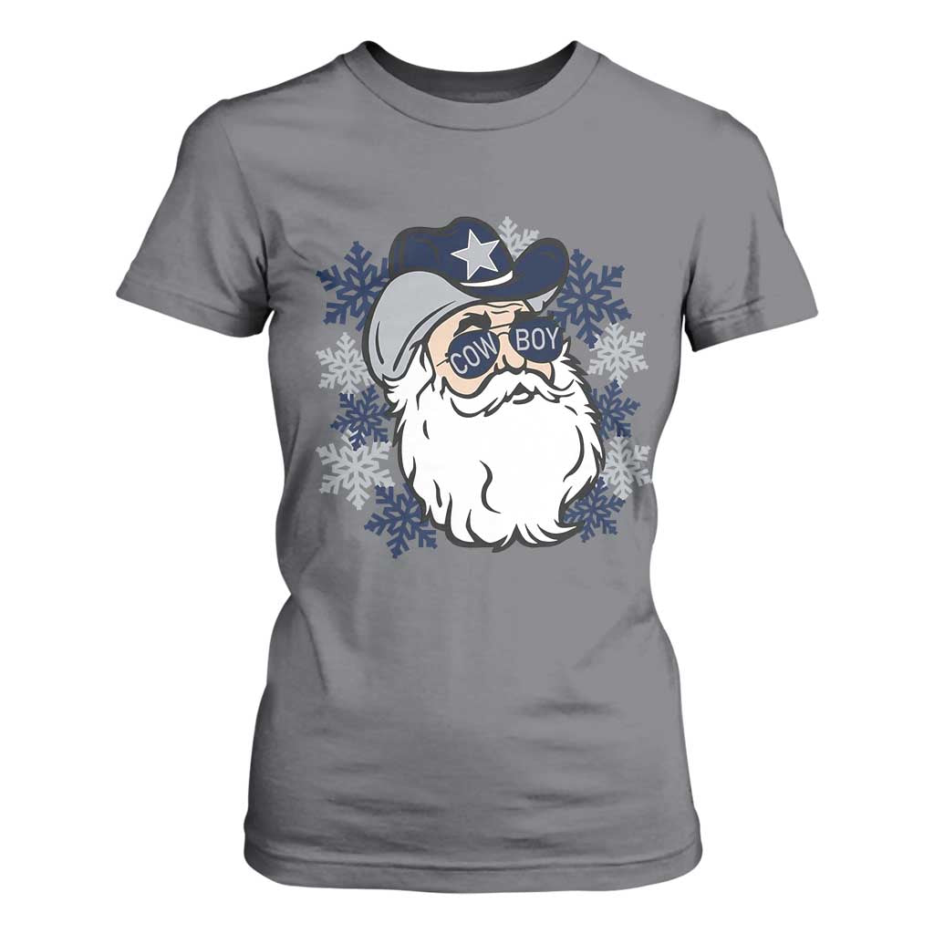 Western Cowboy Santa Christmas T Shirt For Women Cool Retro Nostalgic Xmas Gift TS02 Charcoal Print Your Wear