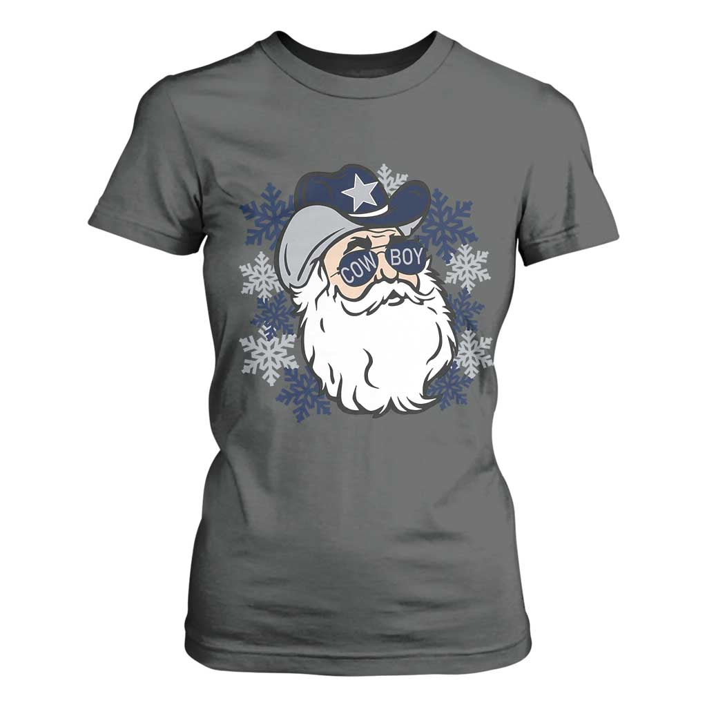 Western Cowboy Santa Christmas T Shirt For Women Cool Retro Nostalgic Xmas Gift TS02 Dark Heather Print Your Wear