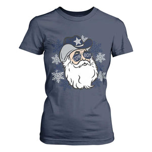 Western Cowboy Santa Christmas T Shirt For Women Cool Retro Nostalgic Xmas Gift TS02 Navy Print Your Wear